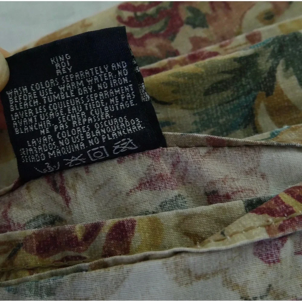 Vintage Ralph Lauren Highgate Woods King Flat Sheet Floral Chintz Cotton USA
